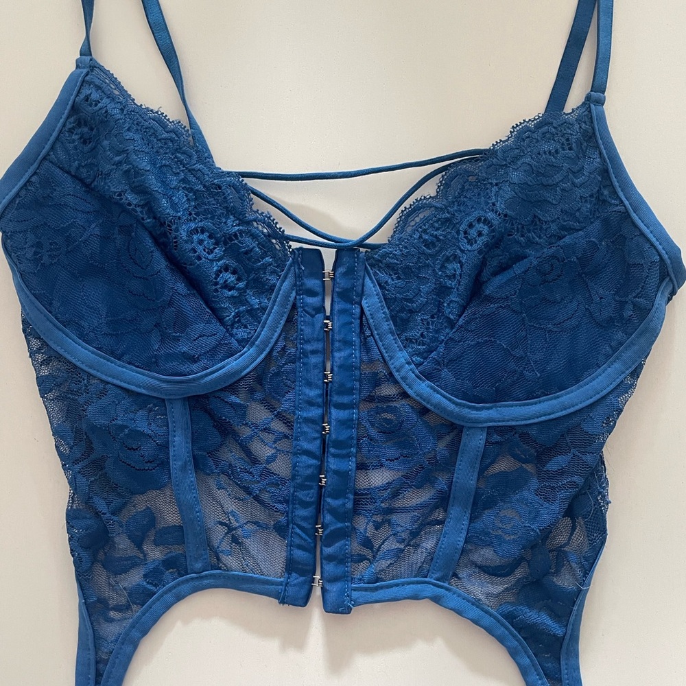 Blue corset top